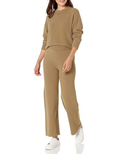 The Drop Women's Leo Super Soft Pull On Sweater Pants, Capers olive, M