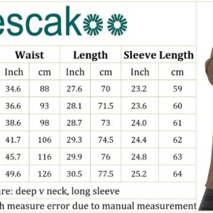 Jescakoo Long Sleeve T Shirt Women Flowly V Neck Tops Clearance Coffee M