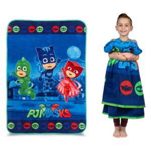 franco kids bedding super soft micro raschel blanket, 62 in x 90 in, pj masks