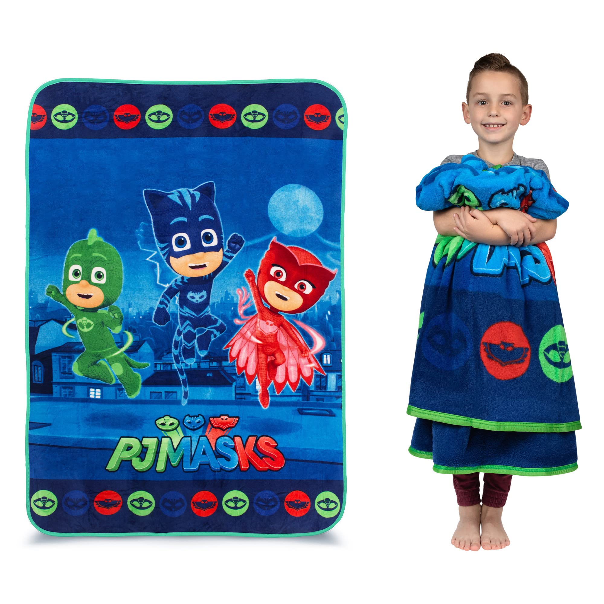 Franco Kids Bedding Super Soft Micro Raschel Blanket, 62 in x 90 in, PJ Masks