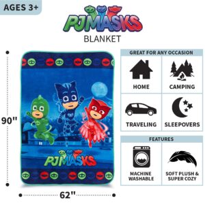 Franco Kids Bedding Super Soft Micro Raschel Blanket, 62 in x 90 in, PJ Masks