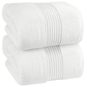 Utopia Towels - Premium Jumbo Bath Sheet 2 Pack - 100% Cotton Highly Absorbent and Quick Dry Extra Large Bath Towel - Super Soft Hotel Quality Towel (35 x 70 Inches, White)