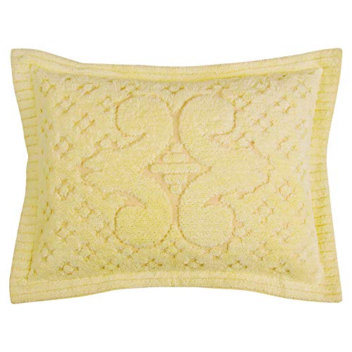 Better Trends Ashton Collection is Super Soft and Light Weight in Medallion Design 100 Pecent Cotton Tufted Unique Luxurious Machine Washable Tumble Dry, Standard Sham, Yellow