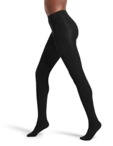 no nonsense women's super opaque control-top tights, black, small