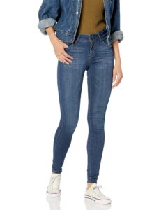 wallflower women's ultra skinny mid-rise insta soft juniors jeans (standard and plus), hayden pure, 9