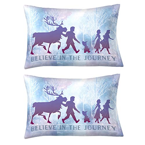 Franco Kids Bedding Set of 2 Super Soft Microfiber Reversible Pillowcase, 20 in x 30 in, Disney Frozen 2