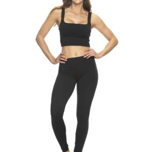 Felina Velvety Super Soft Lightweight Leggings (Black, Medium) - Yoga Pants, Workout Clothes, Breathable Leggings - Soft Stretch Women Pants