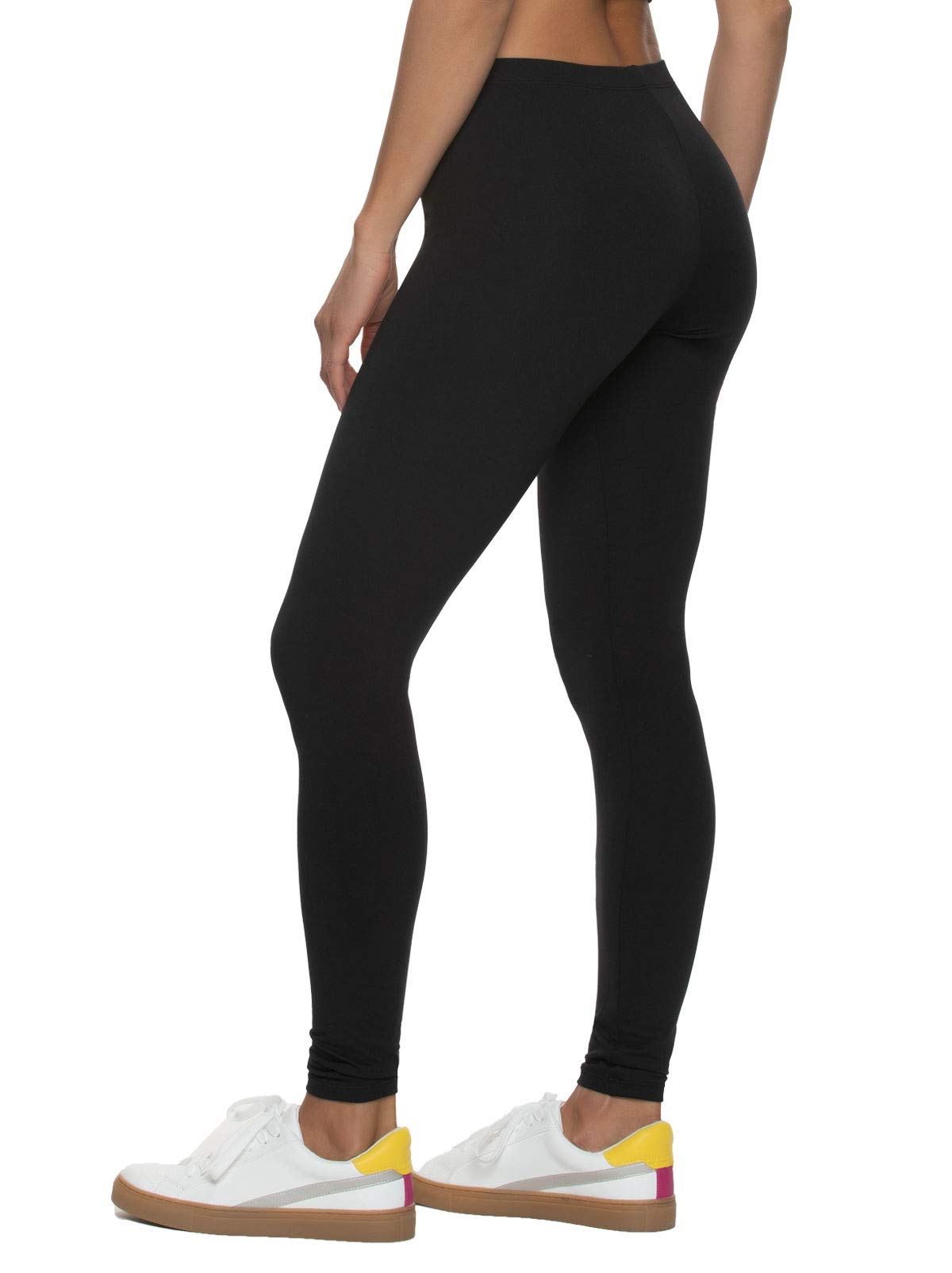 Felina Velvety Super Soft Lightweight Leggings (Black, Medium) - Yoga Pants, Workout Clothes, Breathable Leggings - Soft Stretch Women Pants