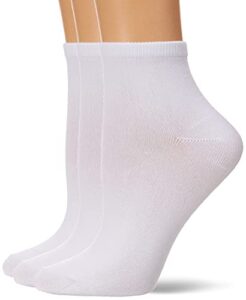 hanes womens comfortsoft ankle sock, 3-pack fashion liner socks, white assorted, shoe size 8-12 us