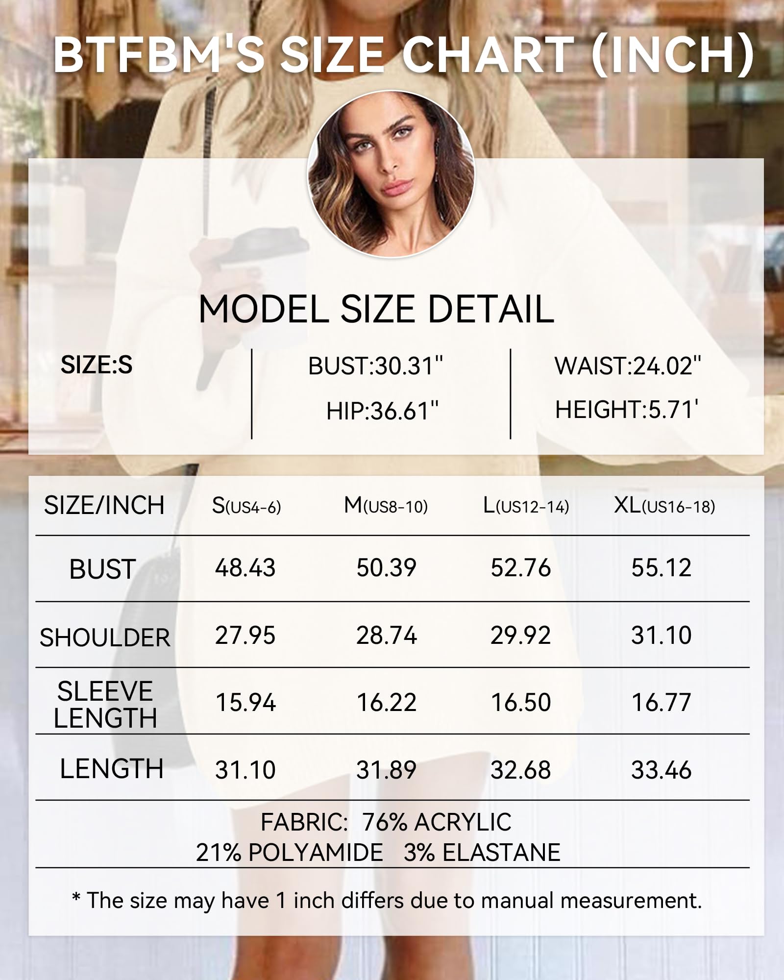 BTFBM 2024 Womens Sweaters Casual Crewneck Long Sleeve Oversized Sweater Dress Fall Winter Loose Slouchy Soft Pullover(Solid Beige, Medium)