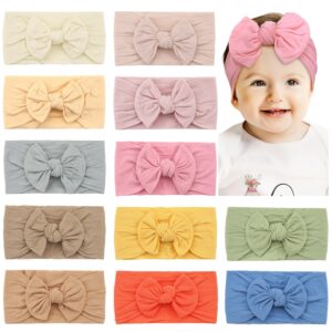 CÉLLOT Super Stretchy Soft Knot Headbands with Hair Bows Head Wrap Hair Accessories For Newborn Baby Girls Infant Toddlers Kids