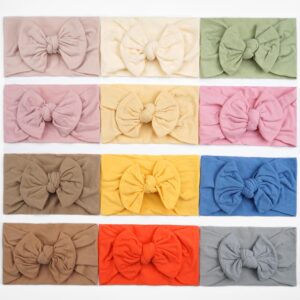 CÉLLOT Super Stretchy Soft Knot Headbands with Hair Bows Head Wrap Hair Accessories For Newborn Baby Girls Infant Toddlers Kids