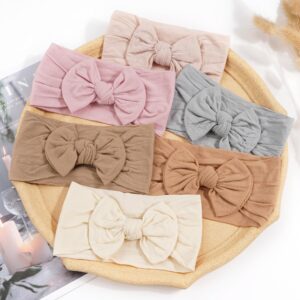 CÉLLOT Super Stretchy Soft Knot Headbands with Hair Bows Head Wrap Hair Accessories For Newborn Baby Girls Infant Toddlers Kids