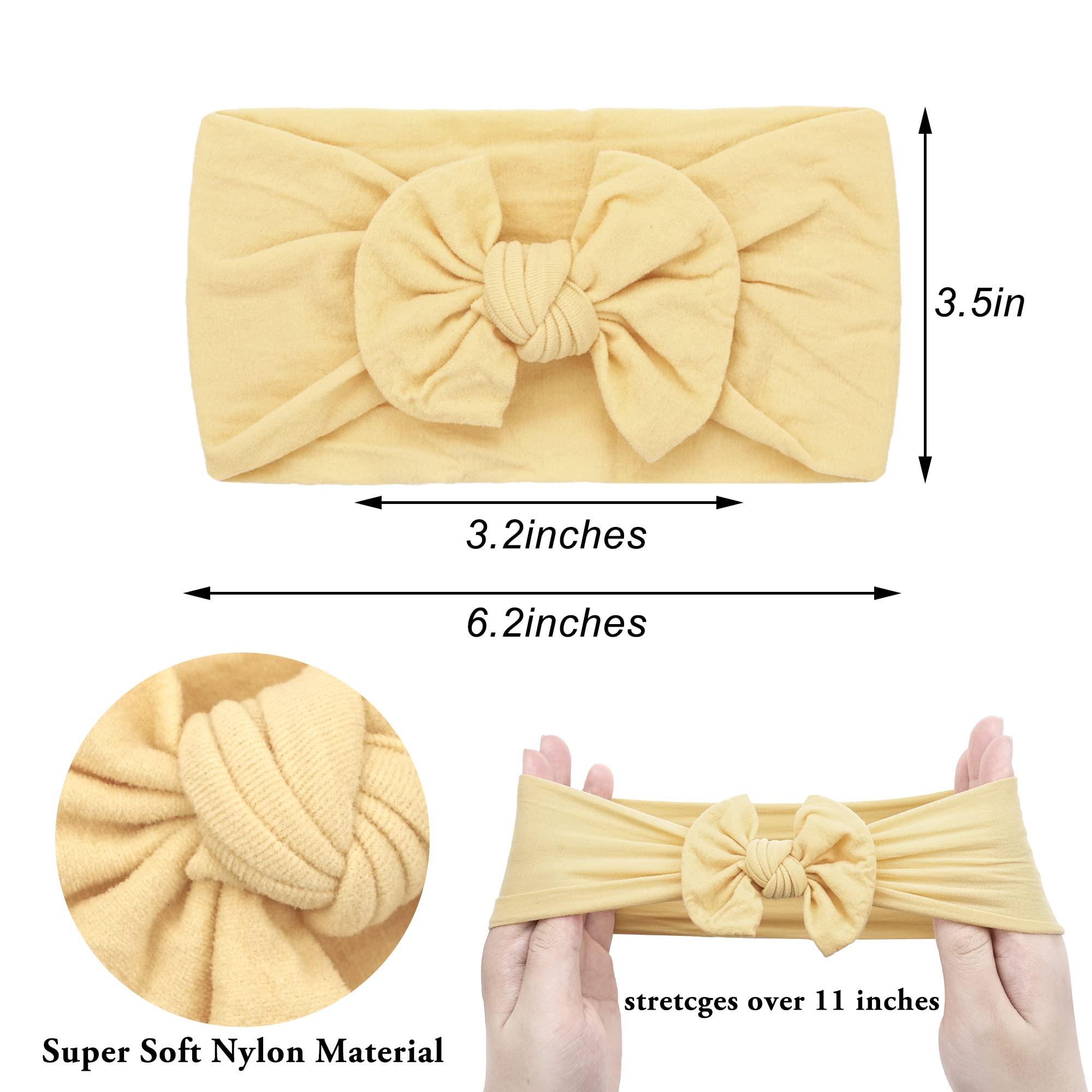 CÉLLOT Super Stretchy Soft Knot Headbands with Hair Bows Head Wrap Hair Accessories For Newborn Baby Girls Infant Toddlers Kids