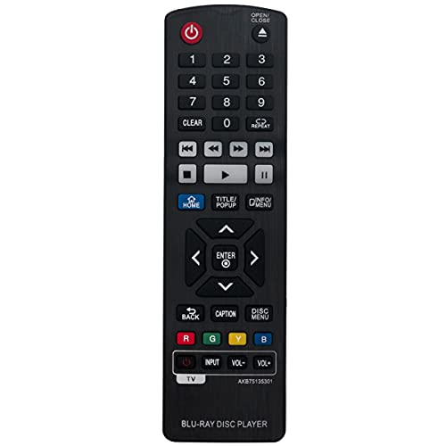 AKB75135301 Replacement Remote Control Applicable for LG Ultra HD Blu-ray Player UP970 UBKC90 UBKM9