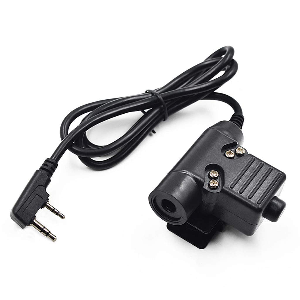 Tactical U94 PTT Cable Plug Headset Adapter Compatible with Baofeng Radios BF-F8HP BF-F9 UV-82 UV-82HP UV-82C UV-5R UV-5R5 UV-5RA UV-5RE UV-6R BF 888S Kenwood Two Way Radio