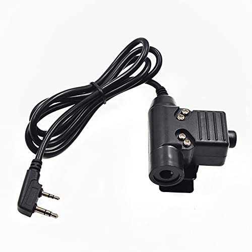 Tactical U94 PTT Cable Plug Headset Adapter Compatible with Baofeng Radios BF-F8HP BF-F9 UV-82 UV-82HP UV-82C UV-5R UV-5R5 UV-5RA UV-5RE UV-6R BF 888S Kenwood Two Way Radio