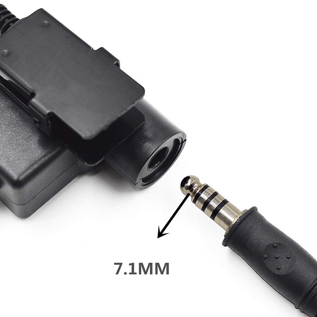 Tactical U94 PTT Cable Plug Headset Adapter Compatible with Baofeng Radios BF-F8HP BF-F9 UV-82 UV-82HP UV-82C UV-5R UV-5R5 UV-5RA UV-5RE UV-6R BF 888S Kenwood Two Way Radio