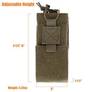 Dotacty Adjustable Radio Pouch MOLLE Radio Holder for Tactical Duty Belt Two Ways Radio Holster Walkie Talkies Case Mag Carrier 5.56mm 7.62mm Magazine Nylon Carry Bag for Police Security Rescue RG