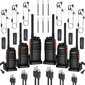 baofeng bf-888s plus walkie-talkies rechargeable fast usb charging two way radio (pack of 6)