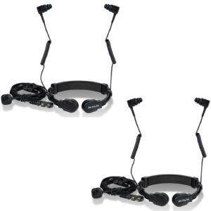 Retevis ETK007 Adjustable Throat Mic Two Way Radio Headset, Finger PTT, for Cycling, for RT22 RT21 H-777 RT68, Compatible with Kenwood Baofeng UV-5R Walkie-Talkie,Walkie Talkie Earpiece(2 Pack)