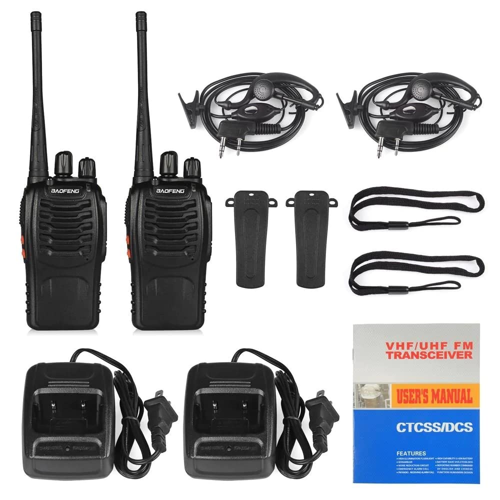 BAOFENG BF-888S Radio Handheld Two Way Radio UHF Portable Walkie Talkies for Adults, Hiking Biking Camping (2 Pack)