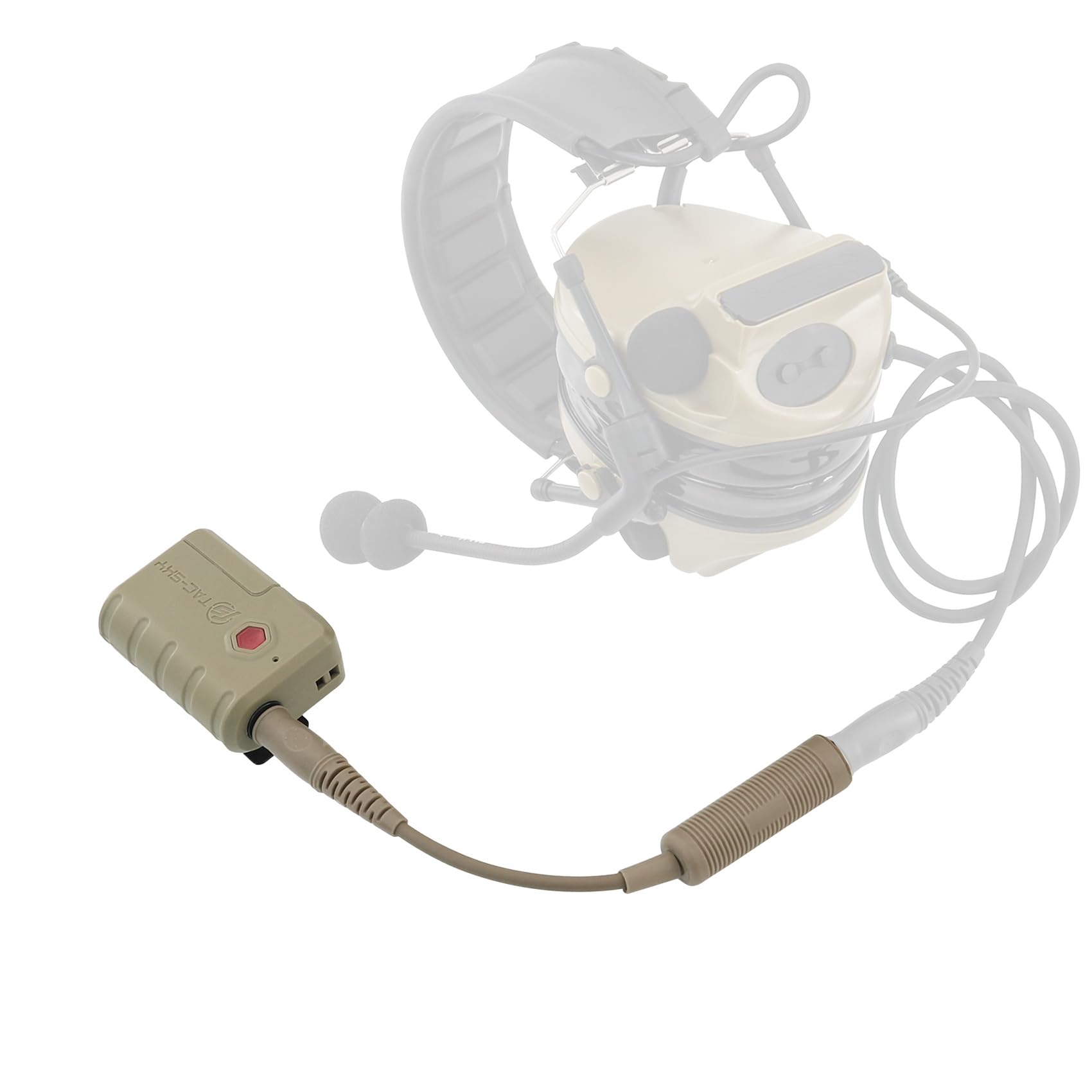 TACGZGJSM Tactical Headset Extension Line U174 plug PTT with Bluetooth，Compatible with Mobile Phone，for COMTAC, AMP,Sordin etc. series headsets. (Tan)