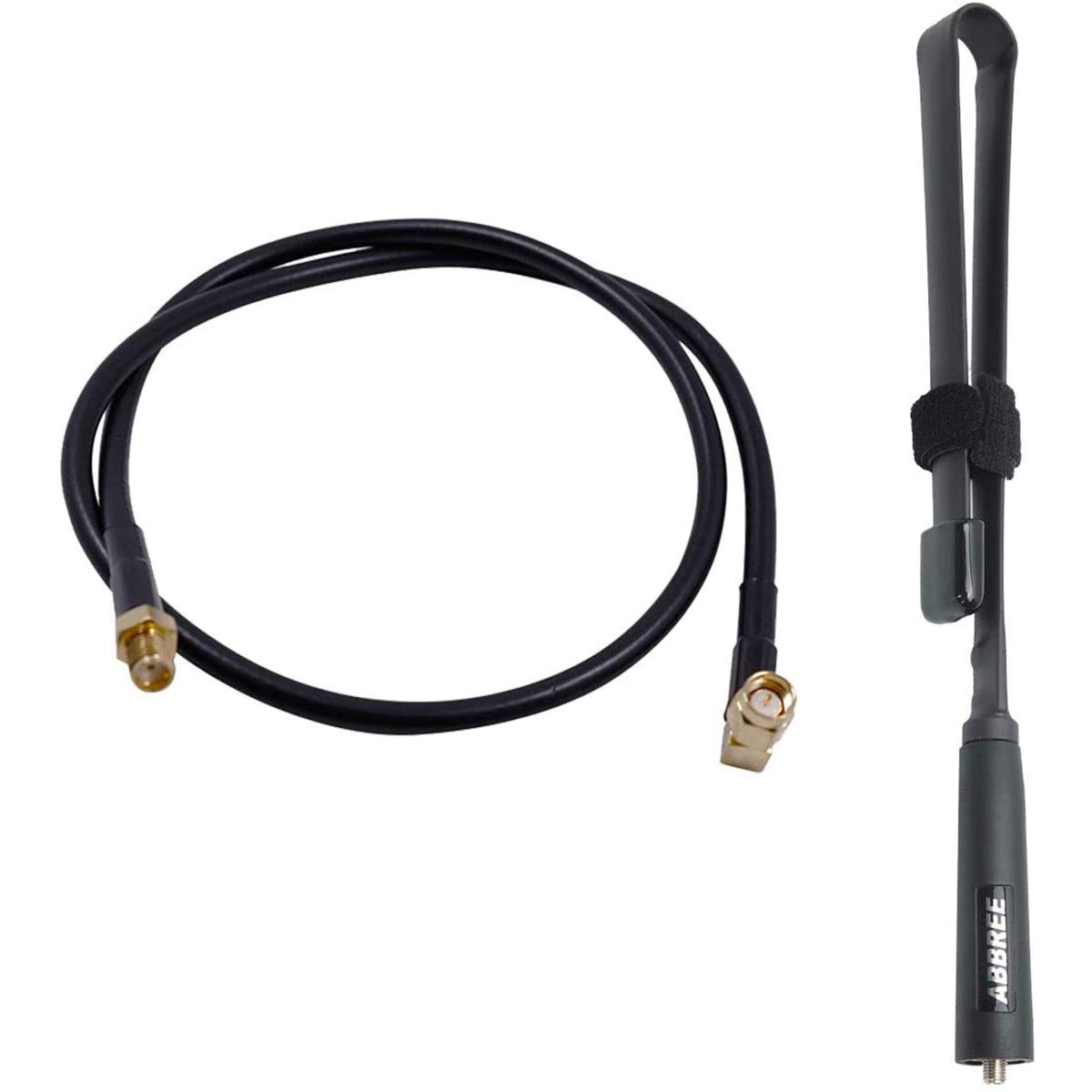 ABBREE Tactical Antenna SMA-Female Dual Band 144/430Mhz Foldable Compatible with Coaxial Cable Compatible with UV-5R UV-82HP BF-F8HP GT-3TP Ham Two Way Radio (18.8 Inch)