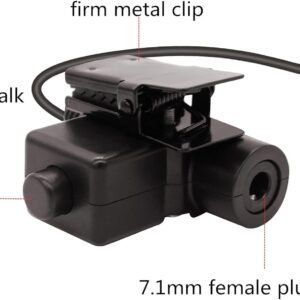 WODASEN Military U94 PTT Adapter Tactical Headset Push to Talk Connector 7.1mm TP-120 to 2 Pin Walkie Talkie for Baofeng UV-5R UV-82 UV-82hp BF-888s AR-152 Archsell AR-5 Kenwood Radio NATO-US Wiring