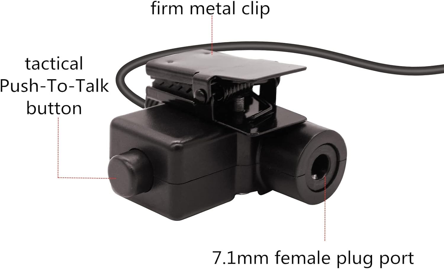 WODASEN Military U94 PTT Adapter Tactical Headset Push to Talk Connector 7.1mm TP-120 to 2 Pin Walkie Talkie for Baofeng UV-5R UV-82 UV-82hp BF-888s AR-152 Archsell AR-5 Kenwood Radio NATO-US Wiring