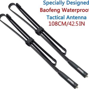 2 Pack 42.5-Inch Length ABBREE SMA-Female Dual Band 144/430Mhz Waterproof Foldable CS Tactical Antenna for Baofeng Walkie Talkie UV-9R UV-XR UV-5R BF-F8HP UV-5S GT-3WP Waterproof Two Way Radio