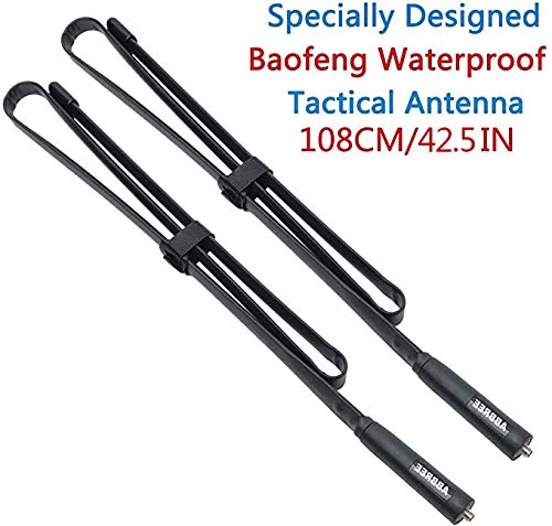 2 Pack 42.5-Inch Length ABBREE SMA-Female Dual Band 144/430Mhz Waterproof Foldable CS Tactical Antenna for Baofeng Walkie Talkie UV-9R UV-XR UV-5R BF-F8HP UV-5S GT-3WP Waterproof Two Way Radio