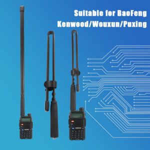 LSENG Ham Radio Antenna Dual Band VHF UHF 144/430MHz 18.5Inch Foldable Tactical SMA Female Handheld Walkie Talkie Antenna for Kenwood Wouxun Baofeng BF-F8HP UV-5R UV-82（2PCS）