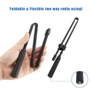 LSENG Ham Radio Antenna Dual Band VHF UHF 144/430MHz 18.5Inch Foldable Tactical SMA Female Handheld Walkie Talkie Antenna for Kenwood Wouxun Baofeng BF-F8HP UV-5R UV-82（2PCS）