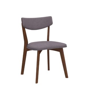 Christopher Knight Home Abrielle Mid-Century Modern Fabric Dining Chairs with Natural Walnut Finished Rubberwood Frame, 2-Pcs Set, Dark Grey / Natural Walnut