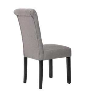 NOBPEINT Fabric Dining Chairs with Wood Legs, Set of 4 (Gray)