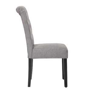 NOBPEINT Fabric Dining Chairs with Wood Legs, Set of 4 (Gray)