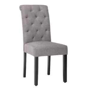 NOBPEINT Fabric Dining Chairs with Wood Legs, Set of 4 (Gray)