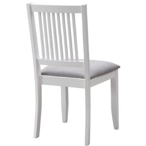 DUHOME Wooden Dining Chairs Set of 2, Farmhouse Kitchen Chairs with Backrest Dining Room Chairs Upholstered Seat Side Chairs for Living Room, White