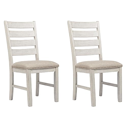 Signature Design by Ashley Skempton Modern Farmhouse Dining Room Chair, 2 Count, Whitewash