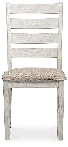 Signature Design by Ashley Skempton Modern Farmhouse Dining Room Chair, 2 Count, Whitewash