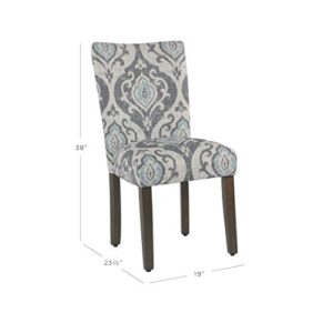 HomePop Parsons Classic Upholstered Accent Dining Chair, Set of 2, Suri Blue