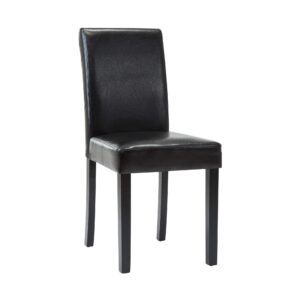 Thksbought Modern PU Upholstered Dining Chairs Elegant Design Dining Room Chairs (Black Set of 6)