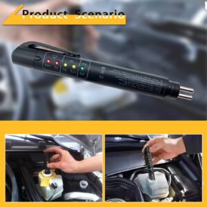 Brake Fluid Liquid Tester Pen,1PC DOT 3 DOT 4 DOT 5.1 Brake Fluid Liquid Tester Pen, Car Diagnostic Testing Tool with 5 LED Indicators, Hydraulic Fluid Liquid Oil Moisture Analyzer