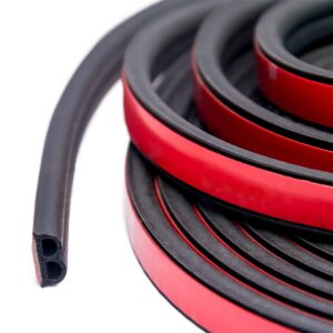 33feet long universal self adhesive auto rubber weather draft seal strip 51/100 inch wide x 1/5 inch thick,weatherstrip for car window and door,engine cover (2 rolls of 16.5 ft long)