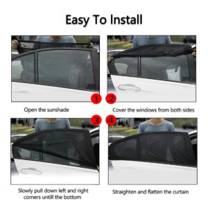 Ziciner Car Window Shade, 4 Pcs Auto Side Front Rear Window Sun Shades, Heat Block and UV Rays Protection, Breathable Mesh Privacy Protection Curtain, Universal Fit Most SUV (SUV Front&Back 4Pcs)