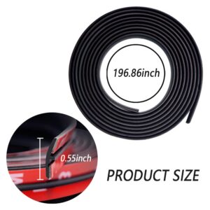 16.4ft/5M Cuttable T-Car Sunroof Cover Seal Rubber Trim,Dust Proof&Weather Stripping for Windshield,Tailgate Adhesive Rubber Seal Strip