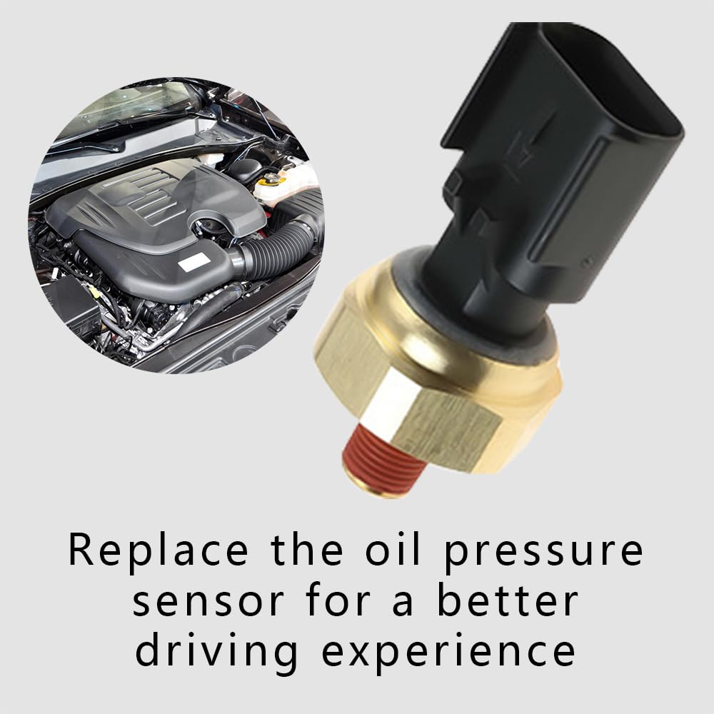 Engine Oil Pressure Sensor Switch, Oil Sending Unit, Engine Oil Pressure Sensor Sender Switch Compatible with Dodge, Jeep, Chrysler, Ram, Replace 5149064AA, 5149062AA, 56028807AB