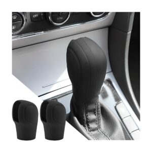 aicel 2 pcs car gear shift knob cover, elastic silicone car automatic shift protector cover, universal anti-slip auto knob gear stick protector for men women, vehicle accessories