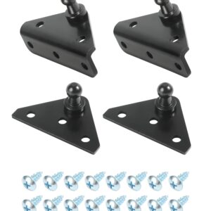 Zlirfy 4Pcs 10MM Ball Stud Mounting Brackets,Gas Spring Lift Strut Bracket Ball Stud,Car Accessories 2 Angled L-Type Mounts and 2 Flat-Type Mounts with 16 Screws,Mounting Bracket for Lift Support Prop